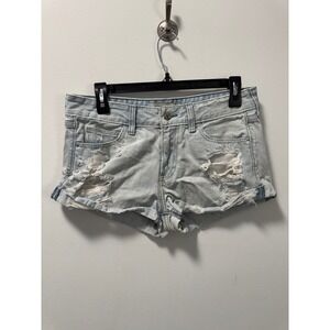Y2K Abercrombie & Fitch Low Rise Distressed Light Denim Micro Shorts Women's 6